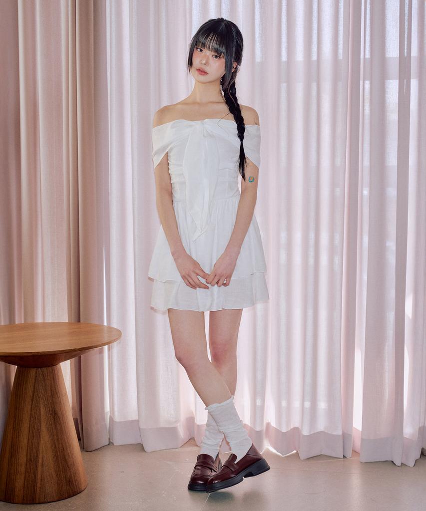 Zero Planet Genti Off-Shoulder Dress [White]