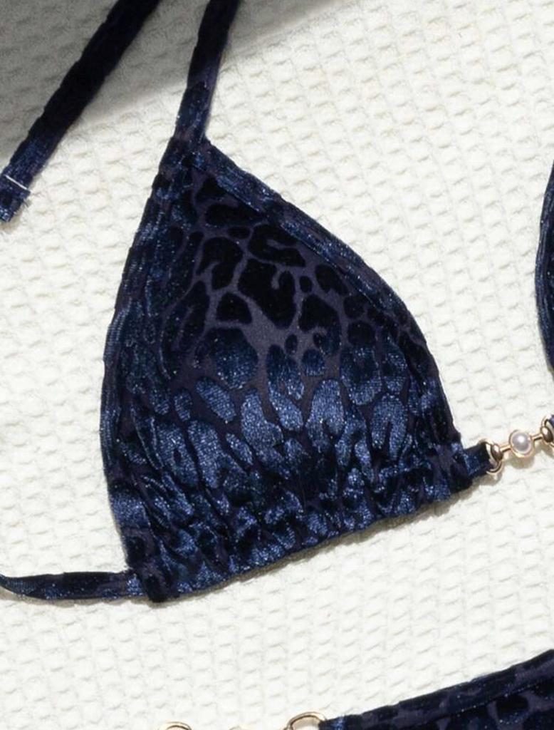 2025 Pearl Leopard Print Sexy Thong Swimsuit