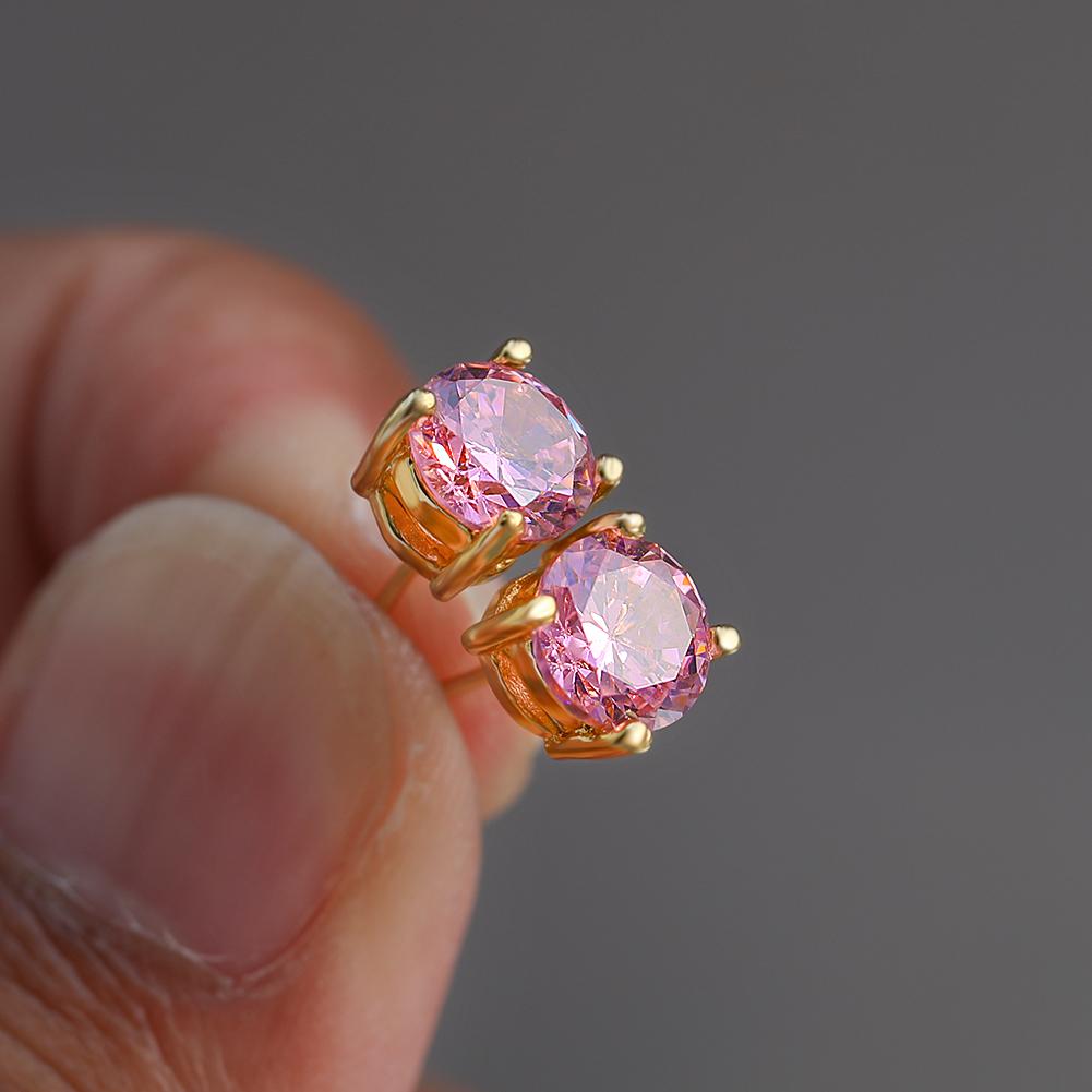 Серьги-гвоздики с камнем, цвета в ассортименте