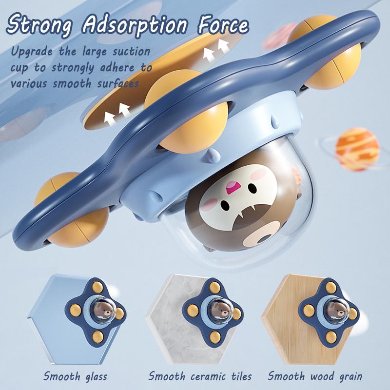 Baby Montessoris Spin Cup Top Bath Toys Bathing Sucker Spinner Suction Sensory Toy Rotating Rattles Early Educational Fidget Toy