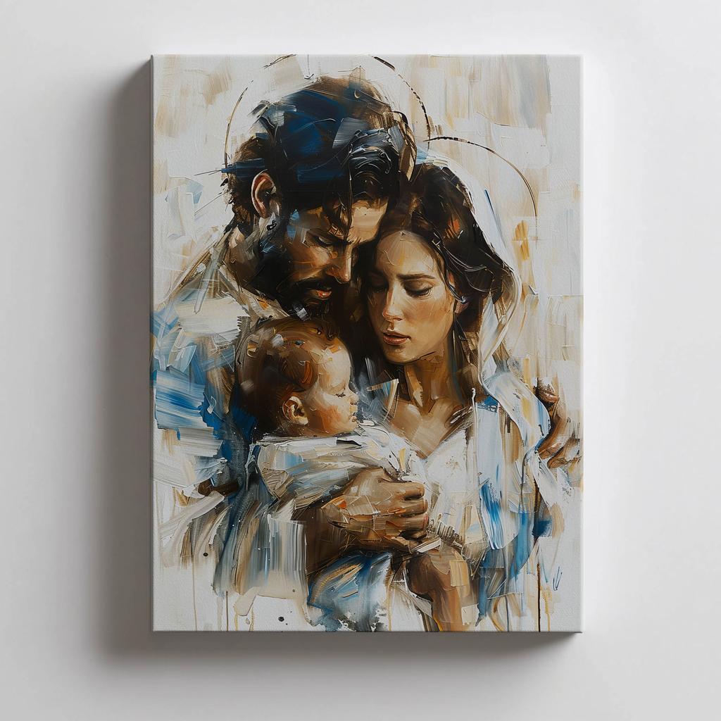Warmth of the Holy Family Poster Warmth of the Holy Family Poster, 30X40 Cm, Gold Aluminum Frame, 230 Gsm Matte Paper
