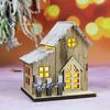Christmas House Wooden Glowing Decorative Festival Ornamental Table Centerpieces Ornaments Kids Gift Mini LED Light Xmas Village Farmhouse Tabletop