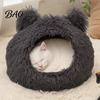 Comfortable Pet Nap Mat Plush Cat Cave Bed, Warm Enclosed Hideaway, Fluffy Cozy Private Resting Space for Cats Tent Burrow Bed Indoor Small Dogs Safe