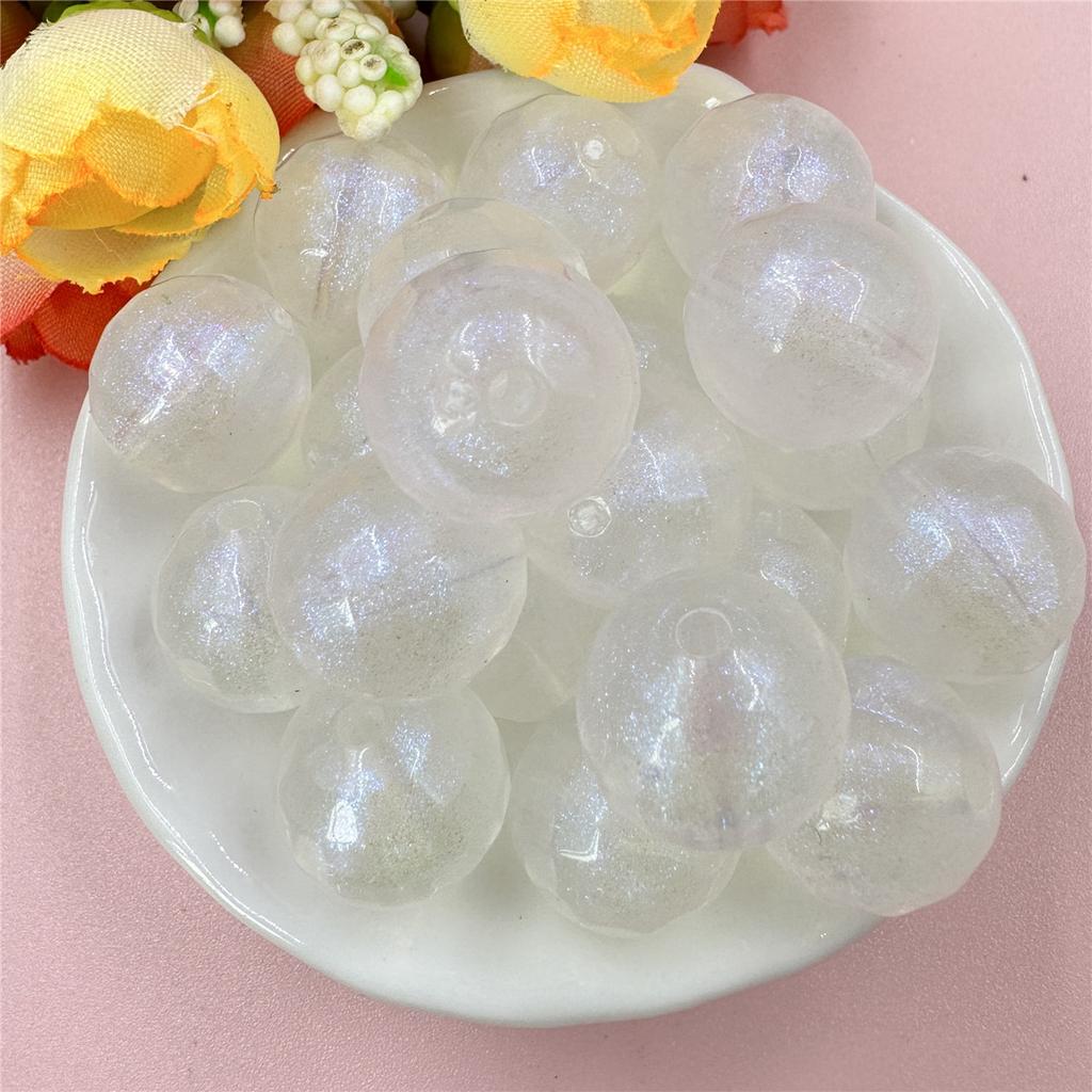 20pcs 15.7mm Acrylic Fine Sparkling Round Loose Beads DIY Jewelry Accessories Beaded Materials For Bracelet Earring Making