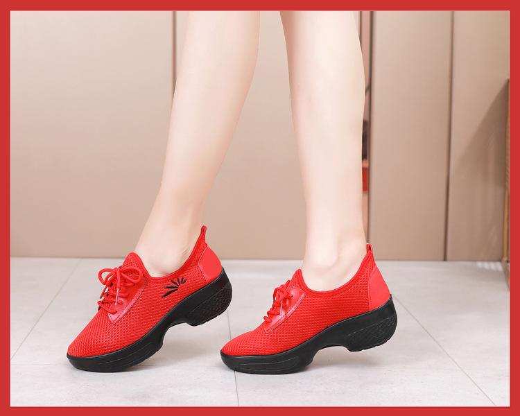 Танцевальные туфли Ju Hutong из бархата и хлопка — средний каблук, дышащие, мягкая подошва для фитнеса и гимнастики, всесезонная одежда.