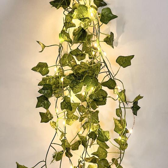 String Light Attractive High Simulation Eco-friendly Vine String Light Faux Greenery Leaves Fairy Night Light Vine String Light