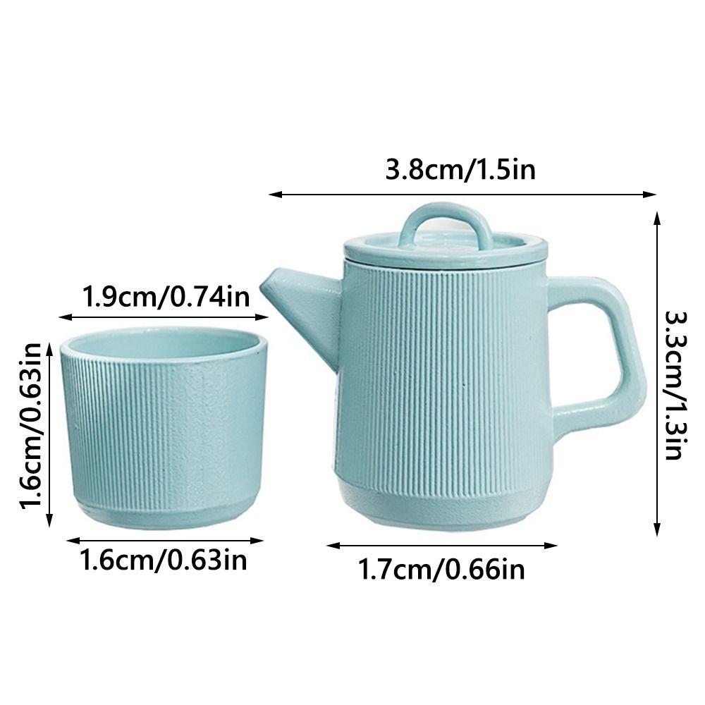 1/6 Doll Kettle Cup Set Alloy Miniature Drinkware Creative Dollhouse Teapot