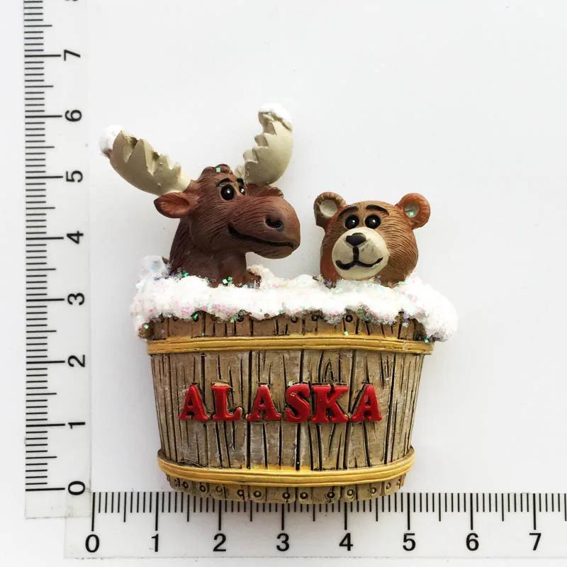 США Магниты на холодильник Туристические сувениры Бостон Аляска Нью-Йорк Чикаго Магнитные наклейки на холодильник Подарки для путешествий Украшения