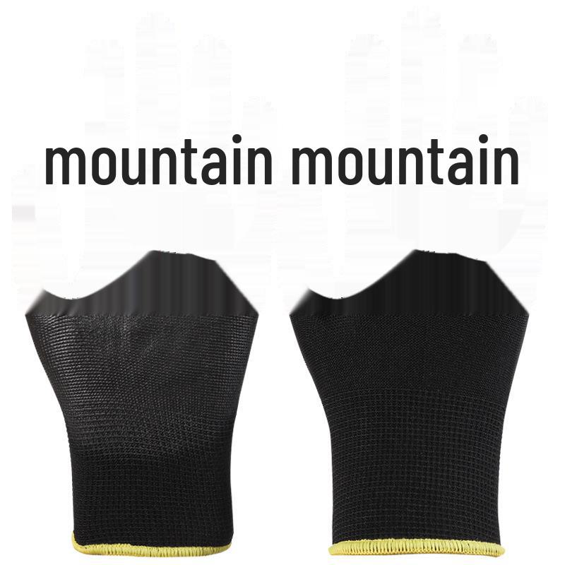 Black PU Coated Anti-Slip Palm Gloves: Wear-Resistant, Anti-Static, Labor Protection