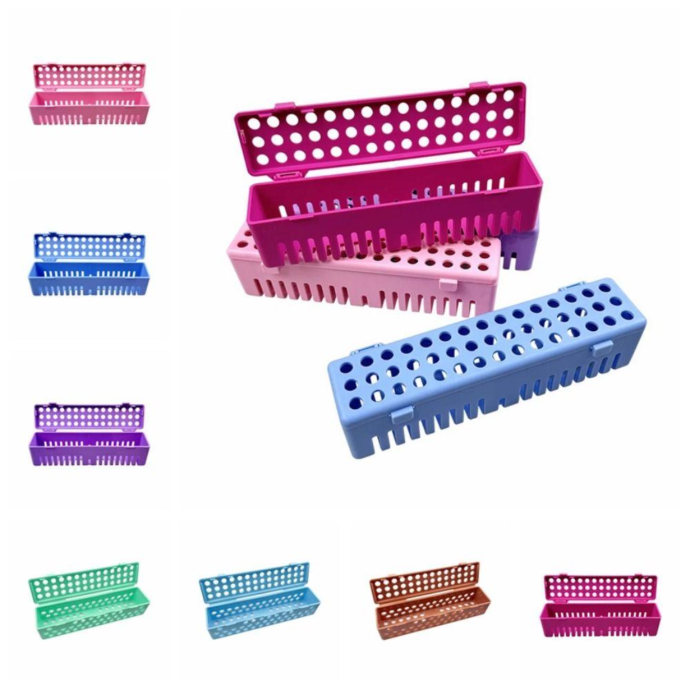 Plastic Dental Sterilization Case Perforated Design Dental Disinfection Tray Clinic Use