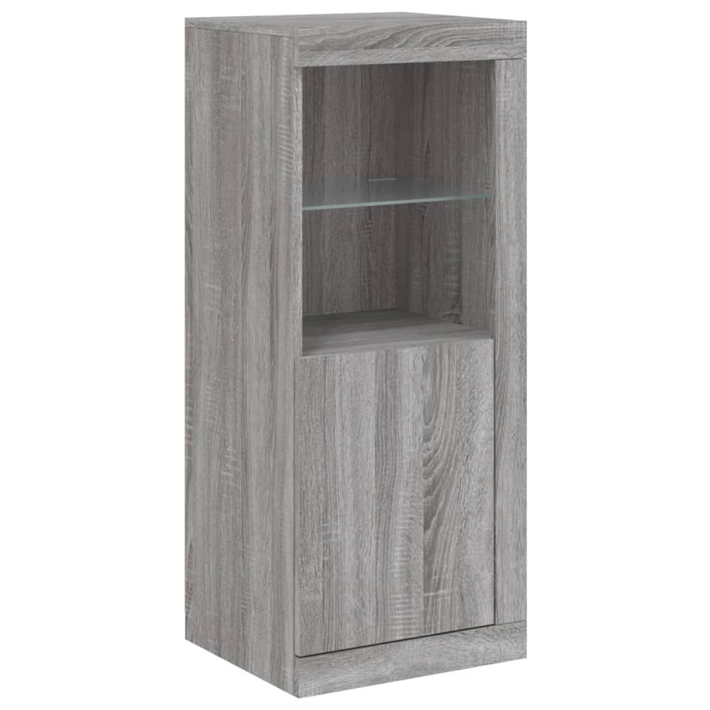 Sideboards with LED Lights 3 pcs Grey Sonoma Particleboard