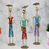 Set of 3 Pcs Handmade Metal Fashion Dolls with Umbrella Decorative Showpiece Items for Home Decor 30.48 Cm