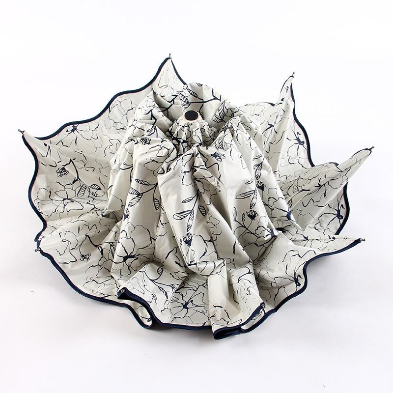 Складной зонт с защитой от ультрафиолета, ветрозащитный зонтик от дождя, женский зонт принцессы, ультра легкий складной зонтик