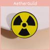 Unique Geometric Radiation Symbol Badge Stylish Round Metal Brooch For All Genders