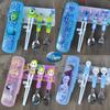 Disney 3D Cartoon Children's Stainless Steel Cutlery Set: Fork, Spoon, and Training Chopsticks