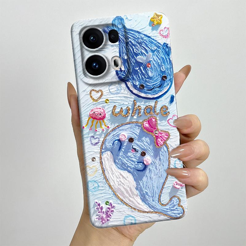 For OPPO Reno 13 Pro CPH2697 Coque Reno 13Pro 5G Soft Silicone Phone Case Sweet Painted Cartoon Bumper Funda Printed Back Cover