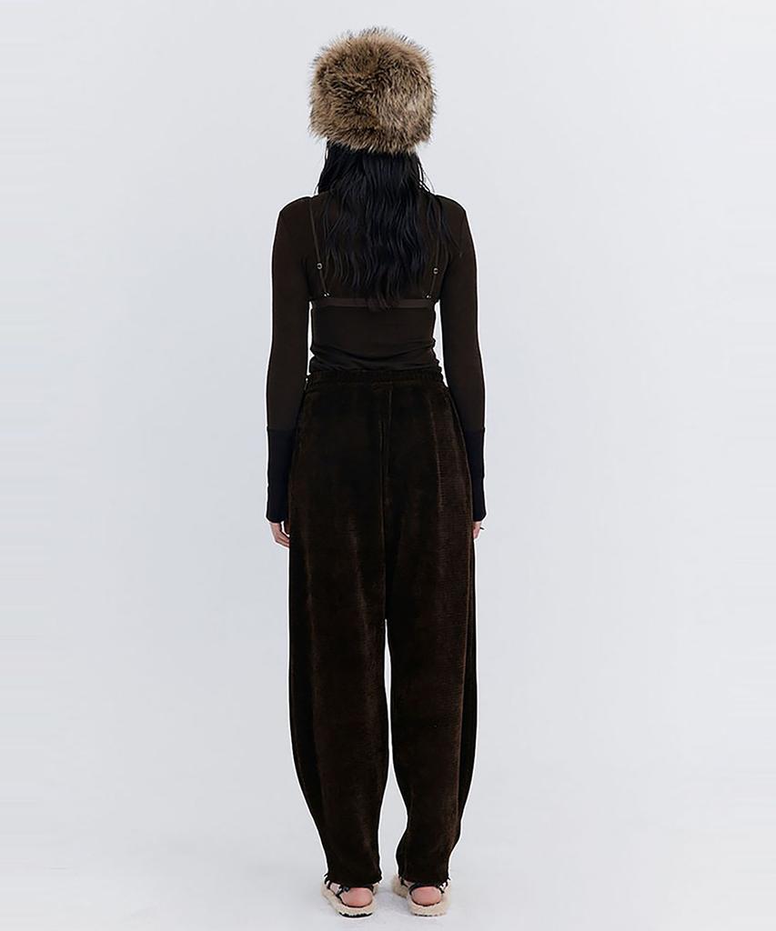 WNDERKAMMER Knit Rib Half Turtleneck T-Shirt_Brown