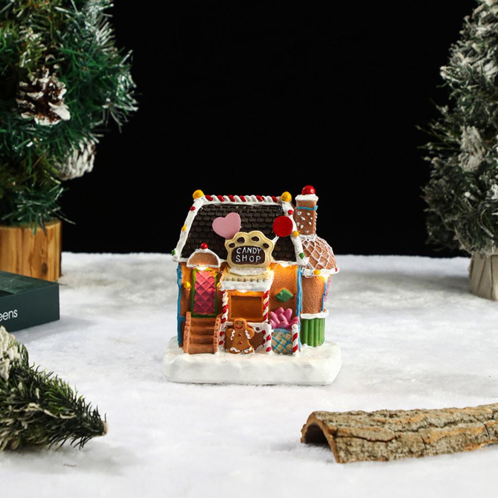 Glowing Gingerbread House With Lights - Animated Christmas Decoration For Indoor Festive Display