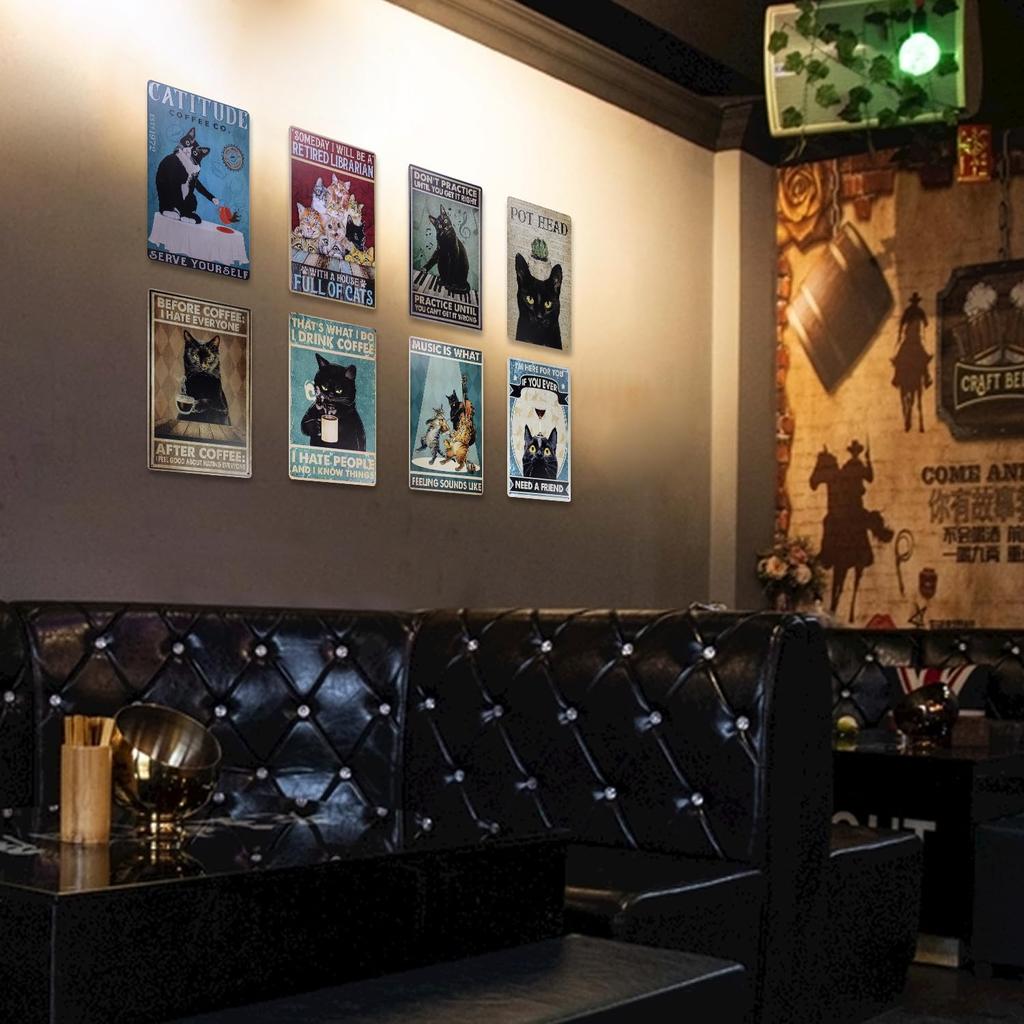 Tin Sign Cat Sign Tin Cat American Goods Vintage Style Wall Decoration 20cm X 30cm (Cat 8390)