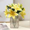 3 Head Small Lily Simulation Flower Home Living Room Decoration Table Fake Flower Bouquet Outdoor Decoration Items