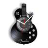 Acoustic Guitar Wall Art Wall Clock Musical Instrument Home Interior Wall Decor Vinyl Record Wall Clock Rock  Roll Musical Gift
