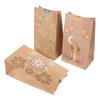 12pcs Muslim Ramadan Gift Bag with Stickers Eid Mubarak Kraft Paper Candy Cookie Packaging Bag 2025 Islamic Party Decor Supplies