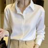 Anti Wrinkle White Shirt for Female College Students, Wrinkle Free and Iron Free Workwear, Thin Design, Spring and Summer Korean Version, Niche Shirt