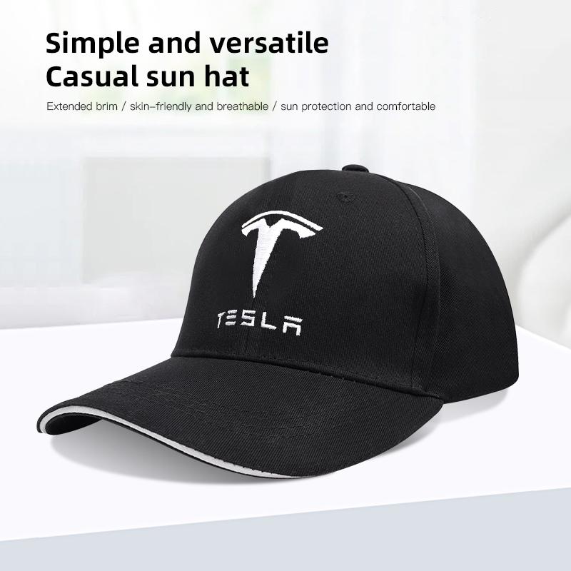 Для автомобиля Tesla Вышивка эмблемы Snapback Бейсболка Весна и Осень Открытый регулируемый Автомобильный логотип Повседневные кепки Шляпа от солнца