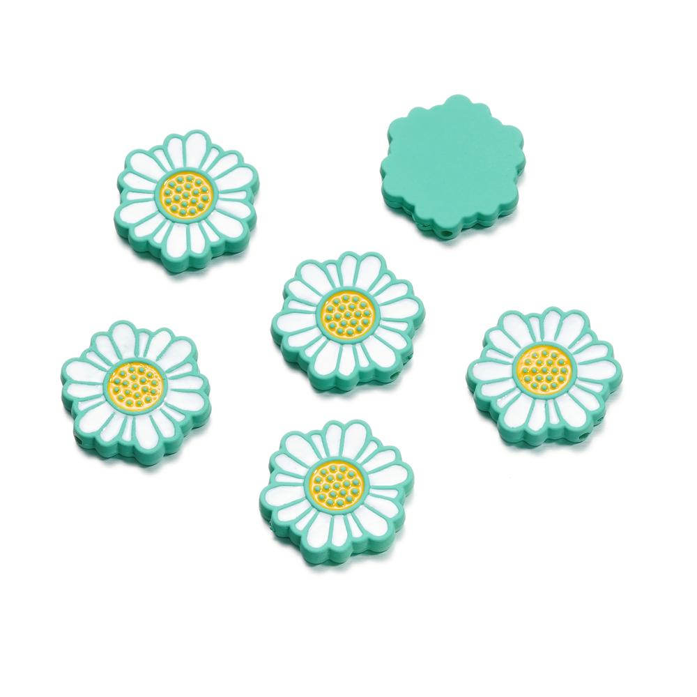 5 шт./лот 23*24,6 мм Акриловые ромашки, россыпные бусины-разделители для изготовления бижутерии своими руками, аксессуары для изготовления ожерелий, браслетов