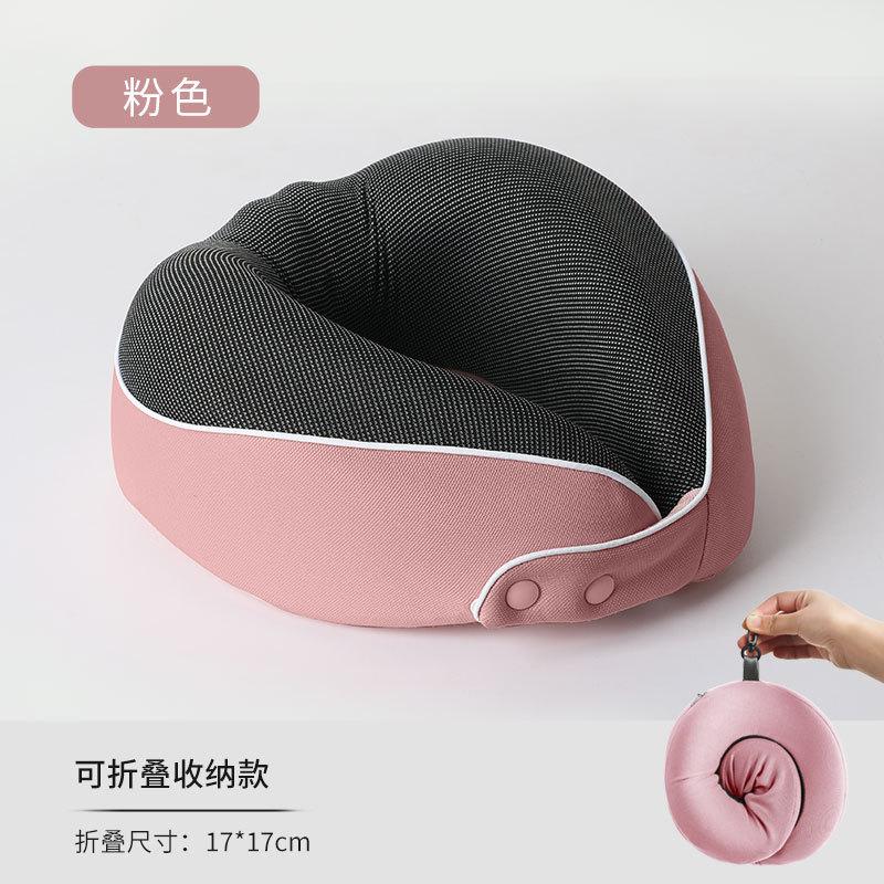 Memory cotton u-shaped neck pillow slow rebound travel pillow airplane pillow can store portable neck pillow