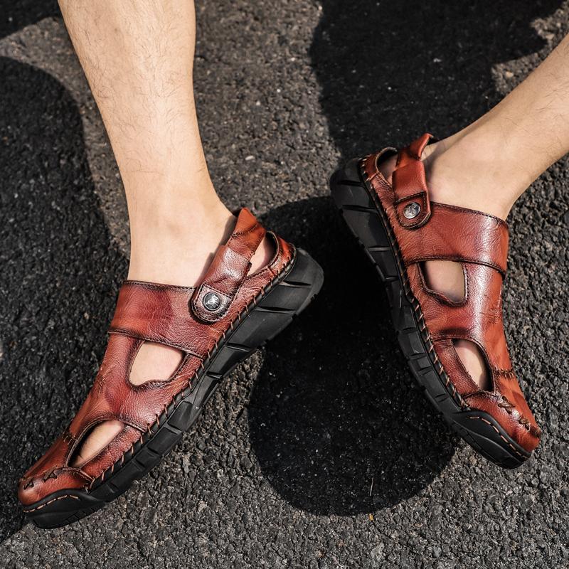 38-50 Мужские сандалии ручной работы Сандалии для активного отдыха Кожаные сандалии Пляжная обувь Походные сандалии для активного отдыха из кожи
