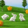 8pcs Easter Rabbit Miniature Statues Mini Desktop Ornaments Fairy Garden Accessories