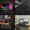 Большой коврик для мыши со светодиодной подсветкой Rgb, противоскользящее резиновое основание, ультрагладкая поверхность, 13 режимов освещения, настольный коврик