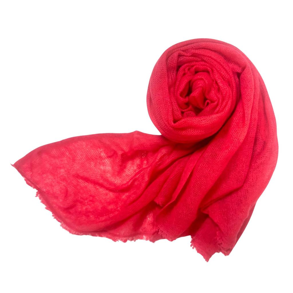 Cashmere Stole Lightweight At Gauze Scarf for Men and Day or White Day Gift I.P.P. 100% [Airy 75g] Women, Valentine's (Red)