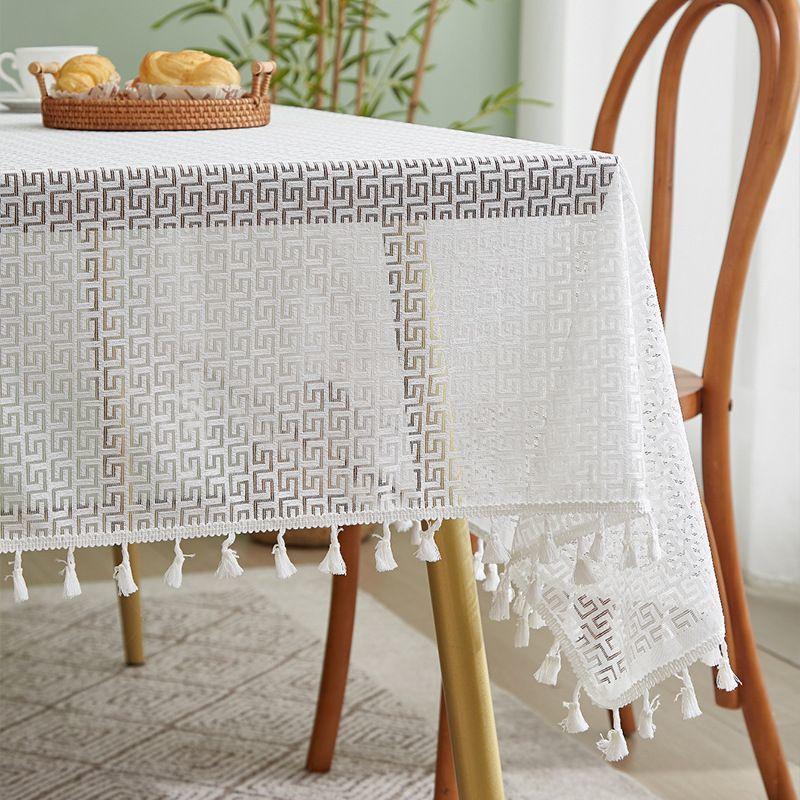 Retro Style Tablecloth High-end Table Mat Rectangular Dining Table Cloth Knitted Atmosphere Decoration Anti Slip