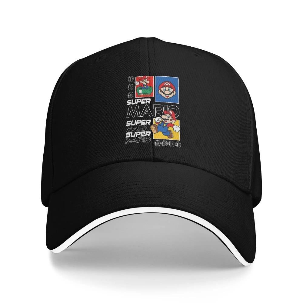 Super Marios Coins Baseball Caps Hip Hop Sandwich Hat Unisex Style Adjustable Headwear Outdoor