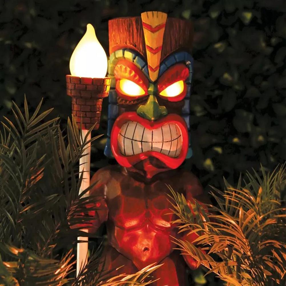 Solar Powered LED Tiki Light Solar Totem Figurine Ornaments LED Garden Light Decoration Crafts for
