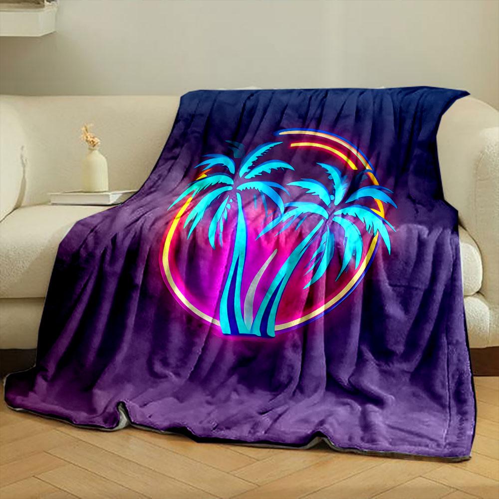 Neon Tropical Vibes print blanket soft and cozy perfect for the living room bed sofa or a nap,gift