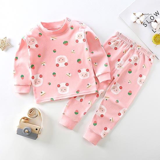 Winter Kids Long Sleeve O Neck T Shirt Pants Set Casual Baggy 2pcs Suit Cotton Cartoon Printes Outfit