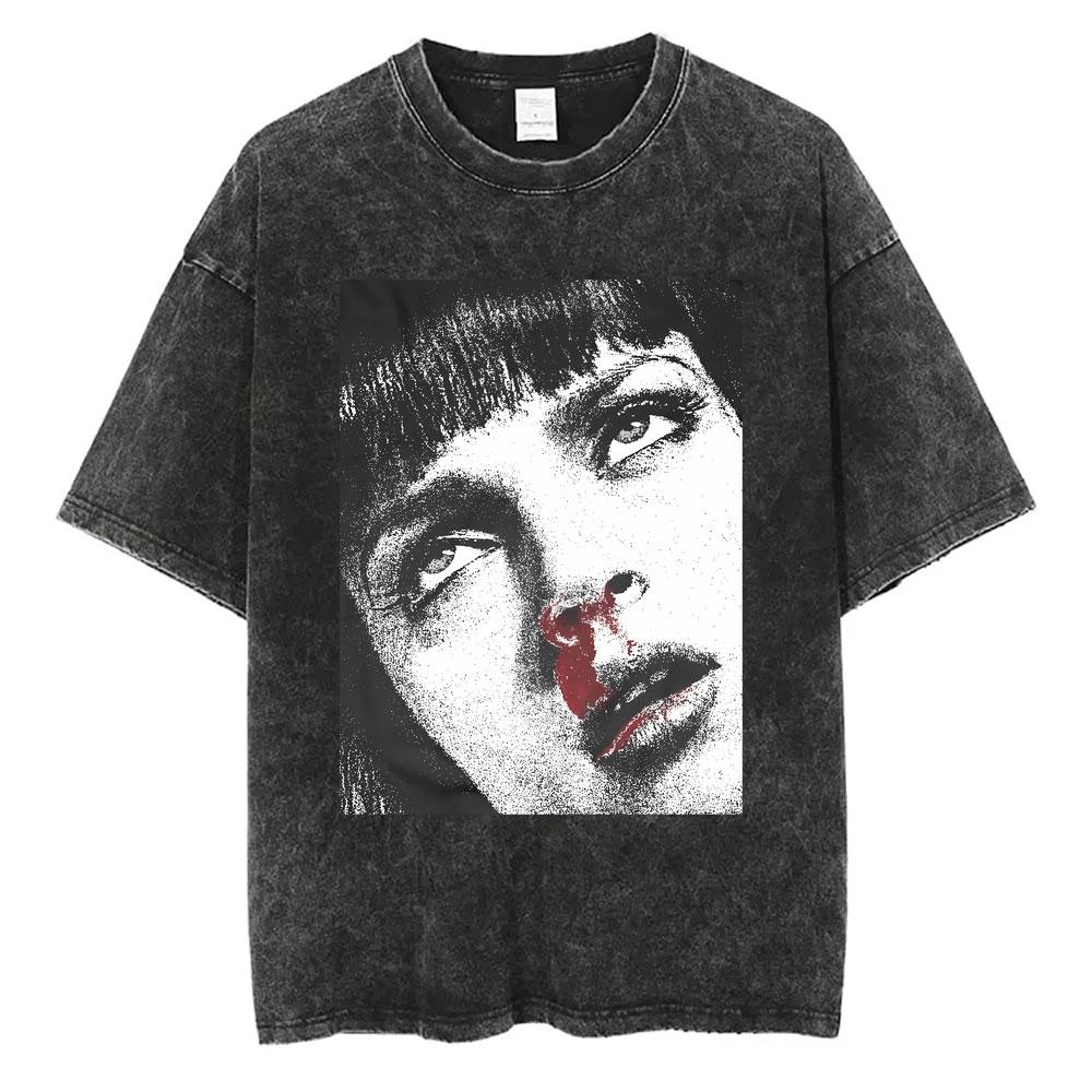 Hattori Hanzo RED Swords and Sushi Kill Bill Okinawa Japan Tarantino Vintage Washed T Shirts Men Women Casual Retro Streetwear