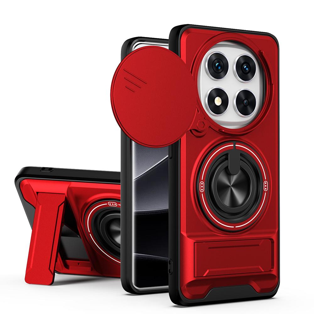 KEYSION Магнитный чехол для телефона для Redmi Note 14 Pro 4G 5G 14 Pro+5G Защита камеры со сдвижной крышкой Вертикальная подставка Кольцо Ударопрочный чехол для POCO X7