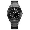 Eco-Drive Series 50 Meters Waterproof Luminous Pointers Calendar Solar Quartz Steel Strap 38mm Men's Watch Black Dial AS1085-61E