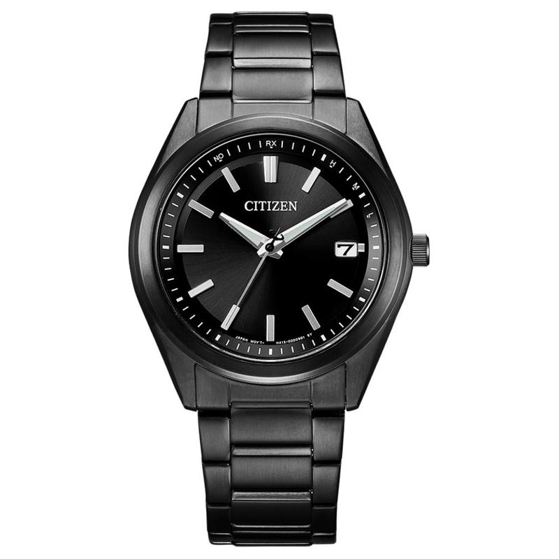CITIZEN Eco-Drive Series 50 Meters Waterproof Luminous Pointers Calendar Solar Quartz Steel Strap 38mm Men's Watch Black Dial AS1085-61E