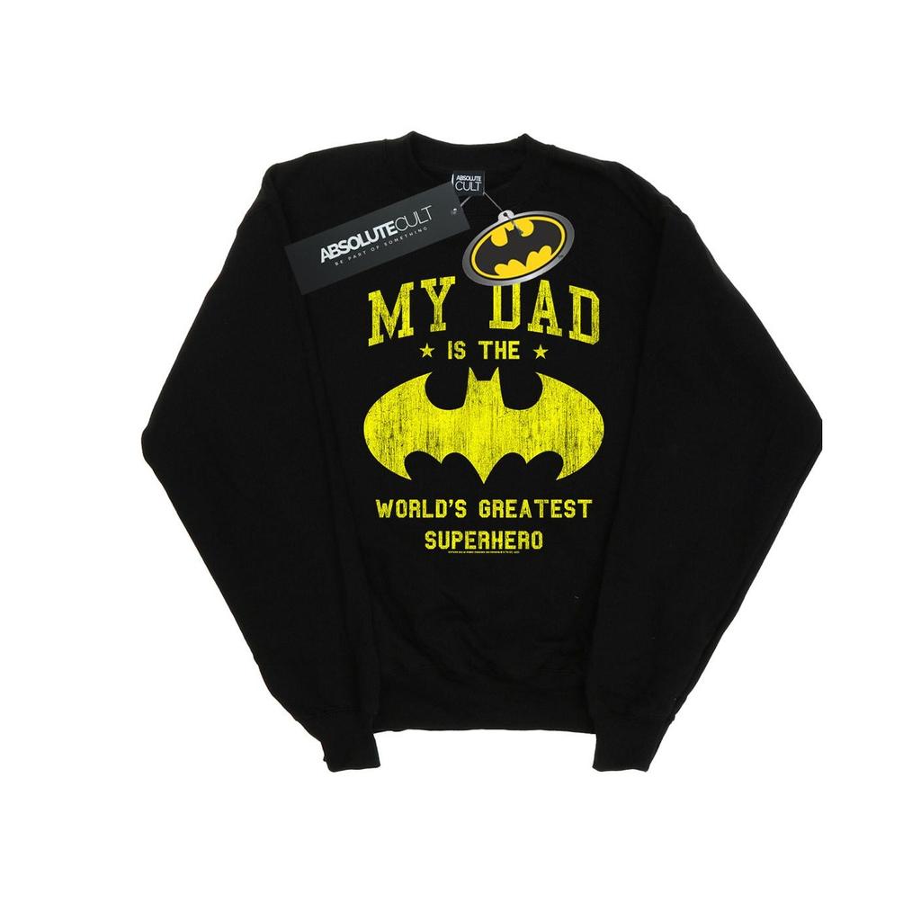 DC Comics Mens Batman My Dad Is A Superhero Sweatshirt