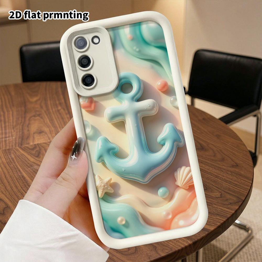 Чехол для телефона: 2D плоский дизайн, подходящий для защитного чехла Samsung Galaxy A34 A35 M05 M06 S20 S22 S21 FE Plus 5G, морской якорь, идеальный Рождественский и Хал