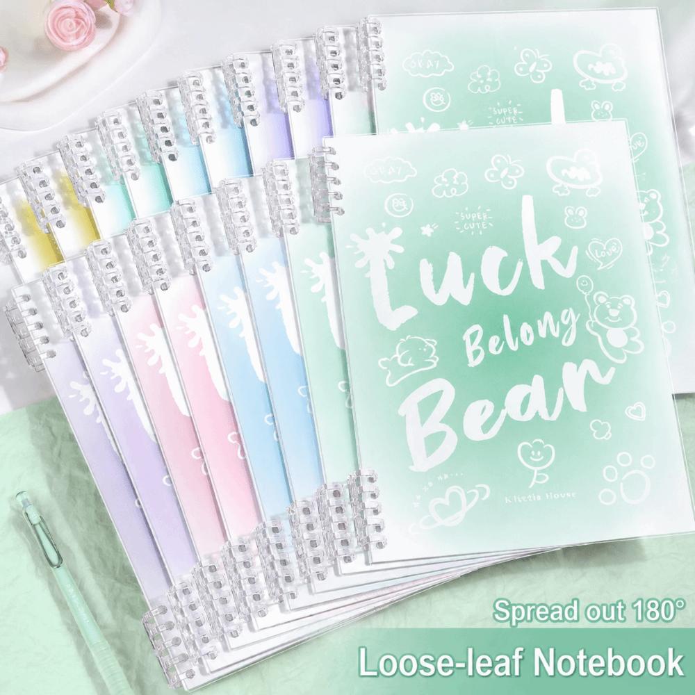 Gradient Color Binder Notebook Detachable Notepad Durable Loose-leaf Notebook  Studnets