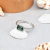 Natural Green Tourmaline Gemstone 925 Sterling Silver Baguette Ring Size 7 US Gift