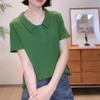 Женская приталенная футболка с коротким рукавом и воротником поло - Летняя мода в корейском стиле 2024