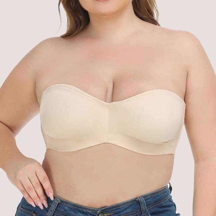 Meilan Seamless Ultra-Thin Ice Silk Strapless Tube Top Bra - Non-Slip, Large Size Wedding Underwear