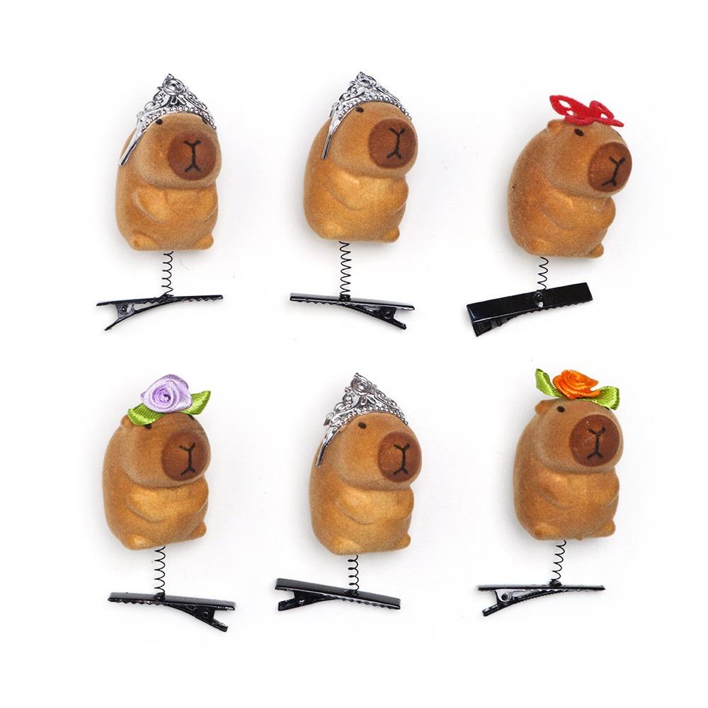 6pcs Cartoon Capybara Hair Accessories Kawaii Duckbill Clip Cute Hairpin Hair Styling